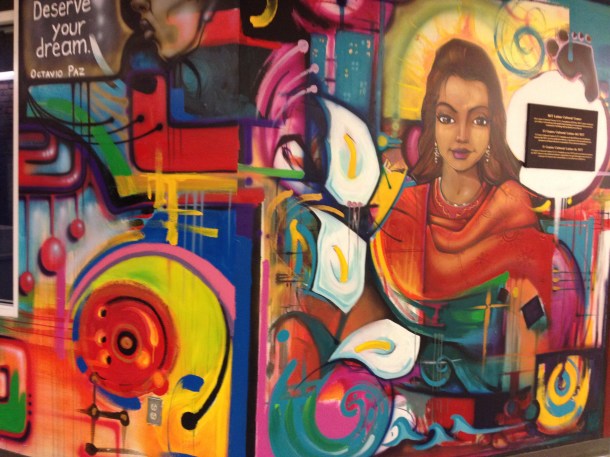 Some artwork in the basement of the Student Center.