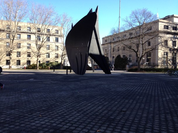 Another sculpture. This one is used to redirect the wind that used to create a wind tunnel under the building opposite it.