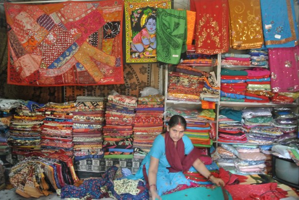 A sari shop we stopped in on our way to Old Durbar Square after our over 24-hours of plane travel.