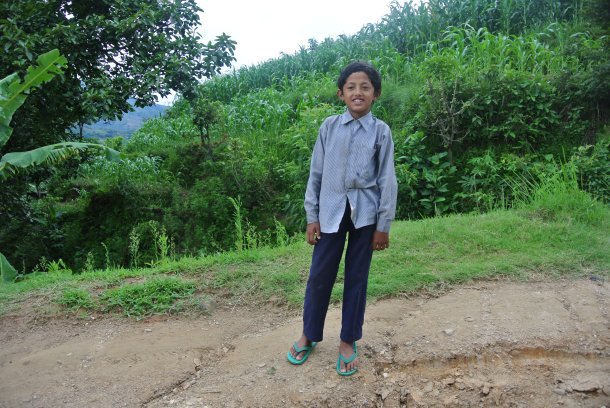 One of the kids asked us to take a picture of him.