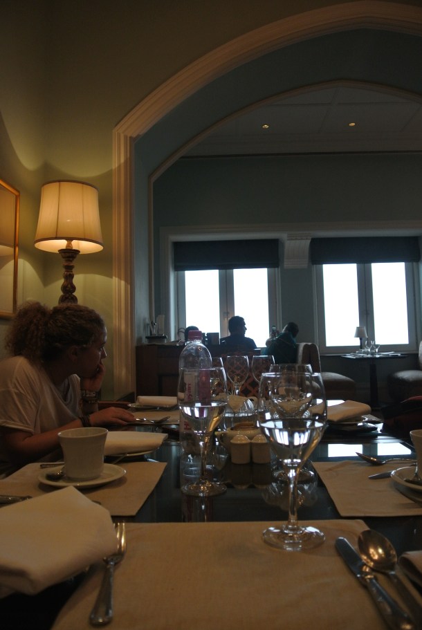 Inside the Taj Palace Hotel.