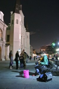 Wael Elhalaby performing in Jackson Square